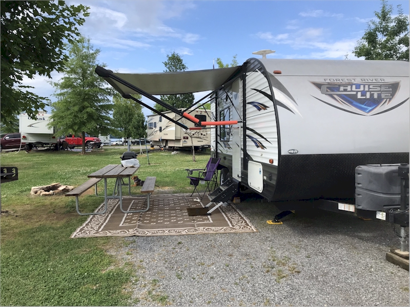 Right after I adopted my human, we went camping at Lake Guntersville State Park.  Nice place; they have a play area for doggos and deer that run free with no fences! May 18, 2020.