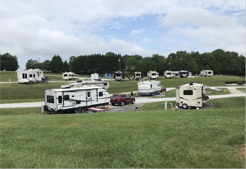 It was a pretty campground, but there was a noisy thing called a "drone" that scared the fleas off of me!  July 5, 2020.