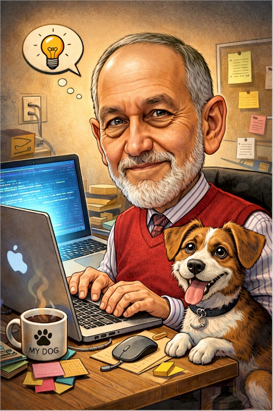 ChatGPT doesn't know what I look like.  Or, who's that doggo with my human???